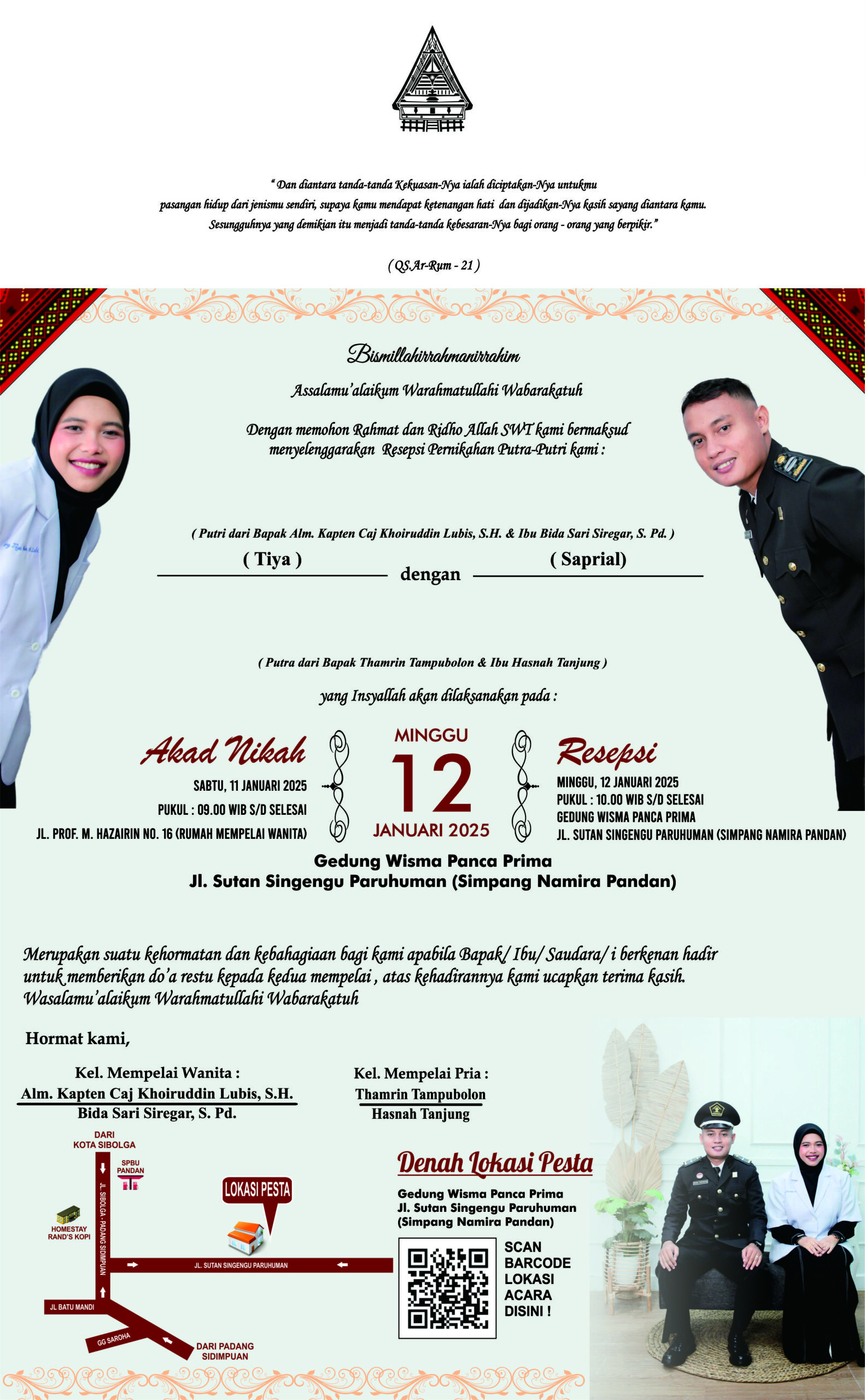 UNDANGAN MANDAILING TIYA DAN SAPRIAL BU BIDA BELAKANG